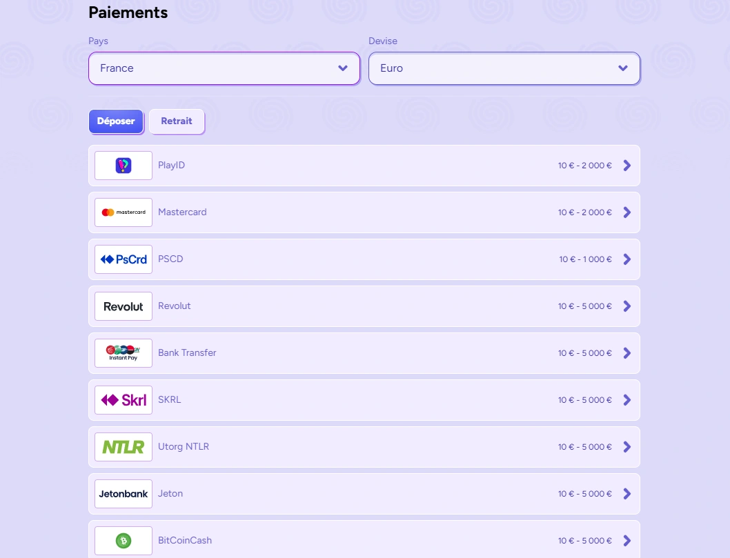 spinbara casino paiements fr