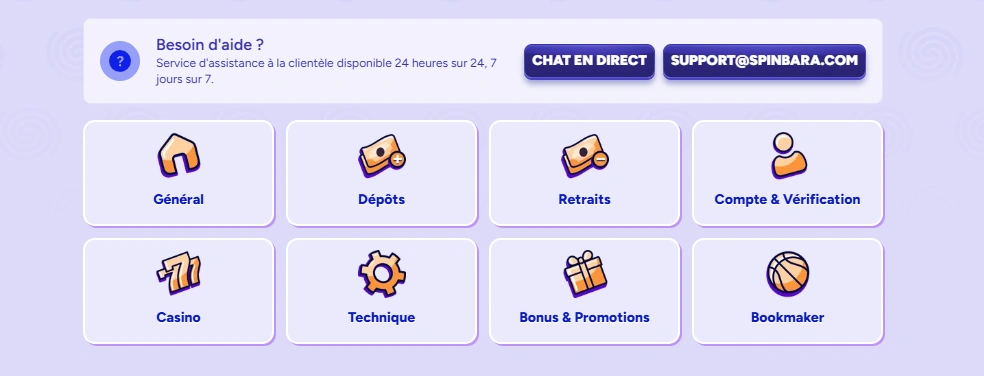 spinbara casino support fr